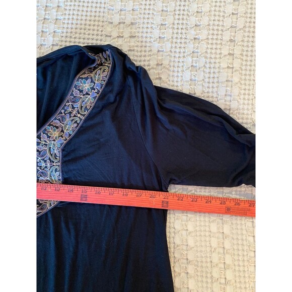 Soft Surround Blouse Plus Size XL Top Black V Neck +Stretch Casual Comfortable - Picture 7 of 8